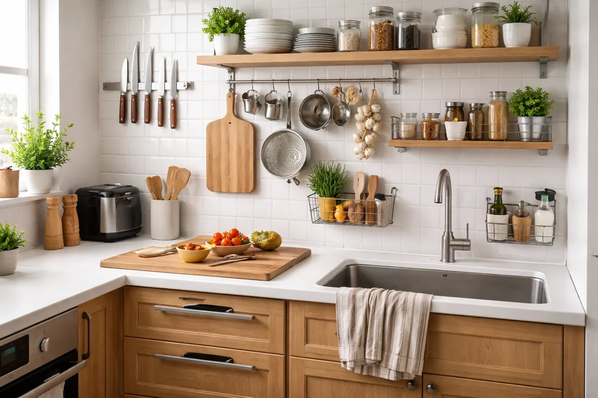 How to organize a small kitchen with limited counter space