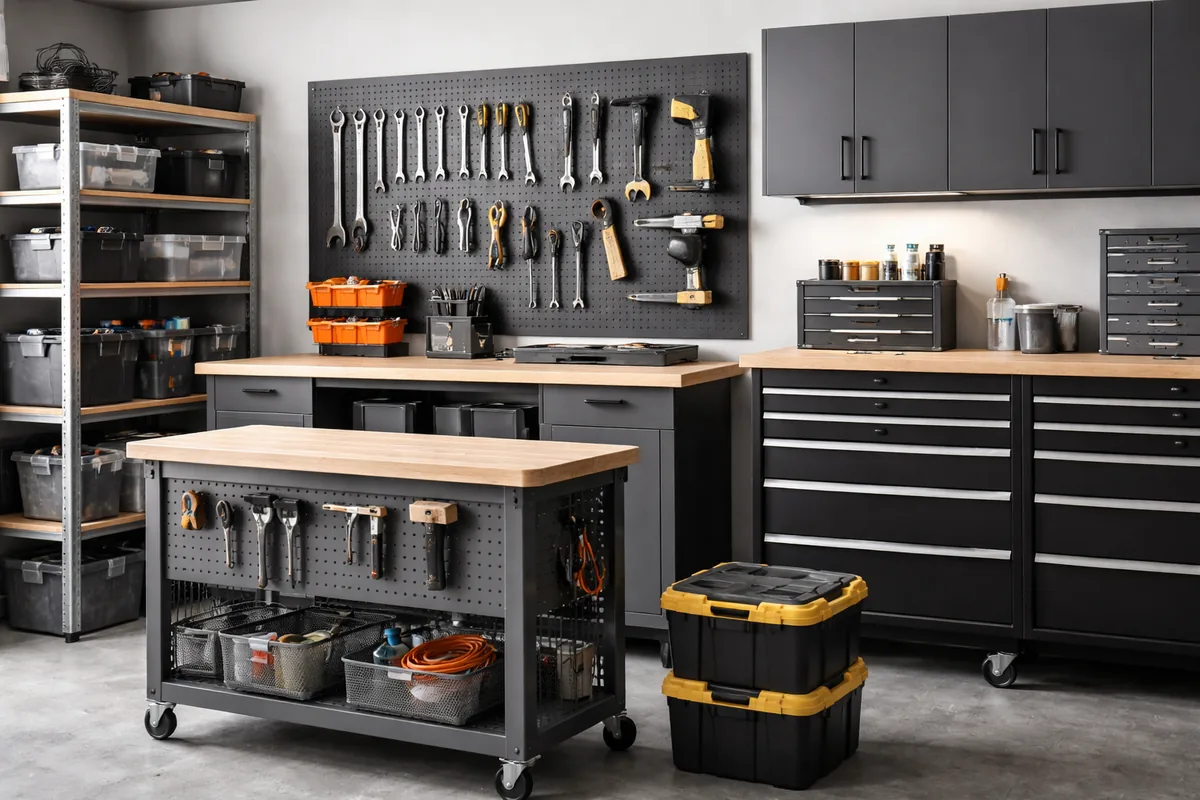 What materials are best for organizing garage tools?